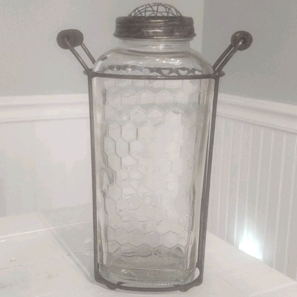 Glass Vase in metal stand